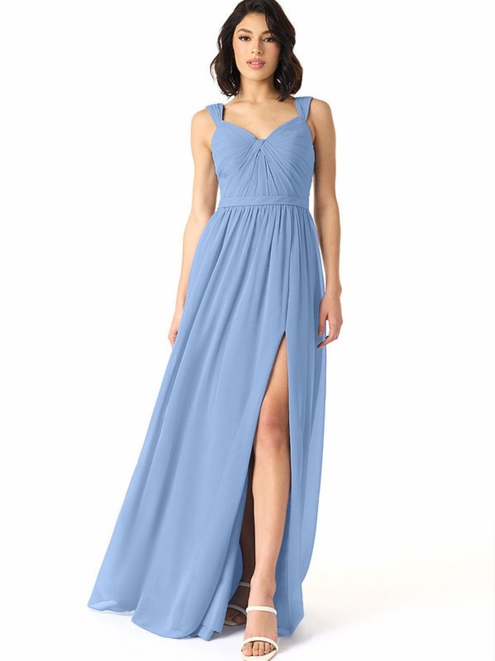 Azazie Powder Blue Maxi Dress with Side Slit